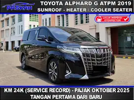 KM=24k Bunga=5% PAJAK=OKTOBER TOYOTA ALPHARD G ATPM 2019 Yopi Paskah