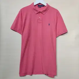 Kaos kerah Polo Ralph Lauren Mesh Colour Merah Jambu Size XXL