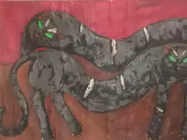 Lukisan Dekorasi Repro Super. Macan Hitam