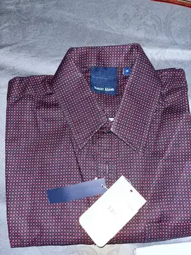 Kemeja stanley adam size 15 maroon