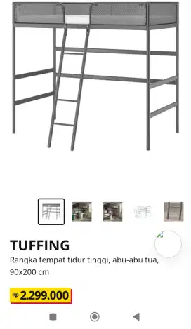 [98% LIKE NEW ] TUFFING
Rangka tempat tidur tinggi abu-abu tua 90x200