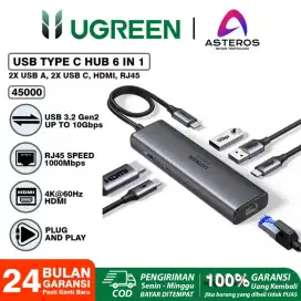 Konektor Kabel USB type C to HDMI LAN RJ45 USB C USB 4K 6 in 1