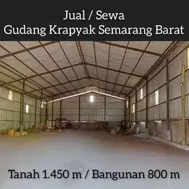 Jual Sewa Gudang Besar Bebas Banjir 1.450 m Krapyak Semarang Barat
