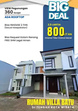 Villa Premium 3 Lantai dengan View Memukau_BATU