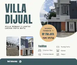 Rumah Villa 2 Lantai Siap Huni  Depan BNS, Kota Batu Kawasan udah jadi