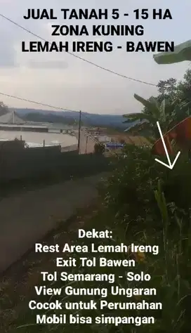 DIJUAL TANAH ZONA KUNING, LEMAHIRENG, BAWEN