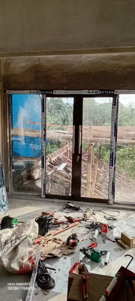 Kusen jendela aluminium pintu sleding