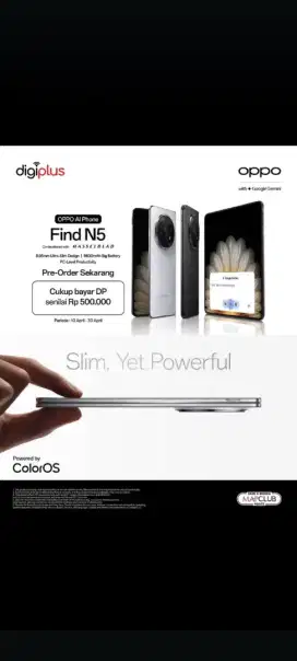 OPPO FIND N5 SEGAMPANG ITU CICILAN DI HOMECREDIT BEBAS 1X CICILAN