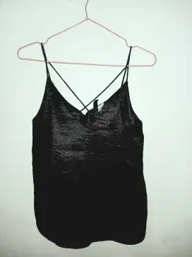 ORIGINAL H&M black metalic tanktop (1x pemakaian)