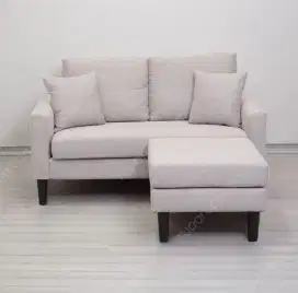 Tavor Sofa 2 Seater W/Ottoman Grey
