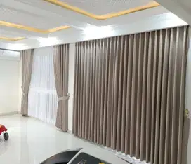 Pembuatan Gorden Blackout Sekat Klinik Hordeng Pintu Gordyn Vitrase