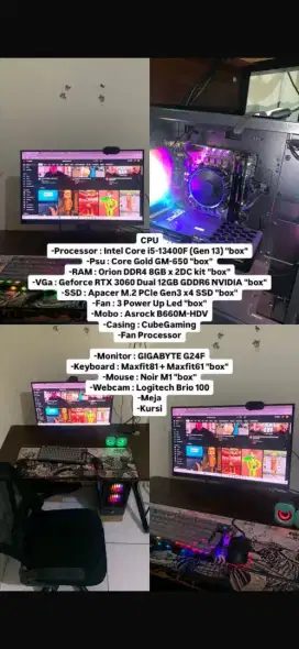 Jual Cepat Fullset PC Gaming Lengkap + Bonus Nego Wajar