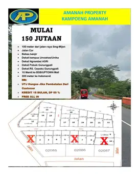 Tanah murah 100 meter dari Jalan raya cepoko bisa ditempo