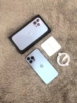 IPhone 13 ProMax 128GB Blue mulus Fullset BH 100% Sinyal Permanent