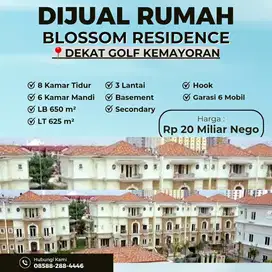 RUMAH MEWAH BLOSSOM RESIDENCE KEMAYORAN 4 LANTAI HOOK DEKAT GOLF PRJ