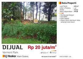 Tanah Vermont park daerah bsd Tangerang Selatanb