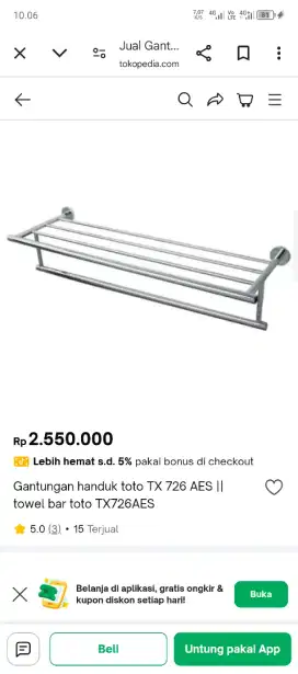 Gantungan handuk TOTO TX 726 AES