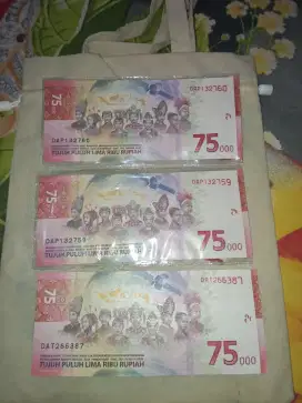 Uang 75000 kondisi bagus