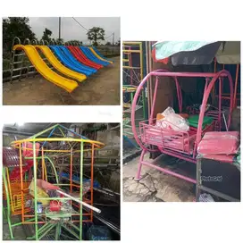 Perosotan, ayunan, jungkat jungkit, playground, kuda kudaan dll