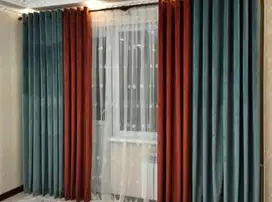 Menerima Gorden Blackout Sekat Klinik Hordeng Pintu Gordyn Vitrase