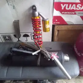 Shock+knalpot motor bebek