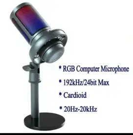 Microphone Condenser USB Mikrofon Kondensor Studio RGB Light - ME6S