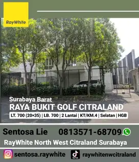 MURAH 17jt-an/m2 Rumah Raya Bukit Golf Citraland Surabaya Jalan KEMBAR