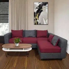 ALIFIO Sofa L/Type Mawar/Minimalis/Fabrick kanvas/Harga Ekonomis.