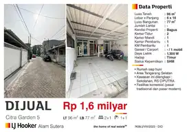Rumah citra garden 5 daerah Tangerang Selatan dekat rs ciputra