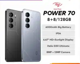 Murah new hp itel P70 8+8/128 grs resmi, bs kredit/bs TT
