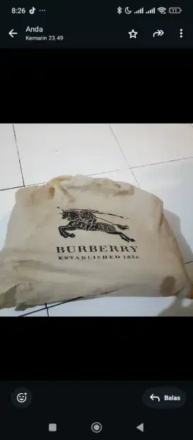 Preloved Burberry Size L surabaya