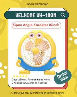 WELHOME WH-180M Kipas angin Karakter 10inch