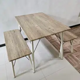 Set Meja Makan kayu minimalis
