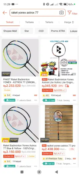 Raket Badminton Yonex Astrox 77 yellow Original