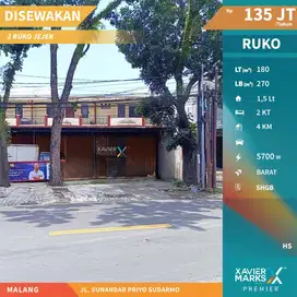 Disewakan 2 Ruko Jejer Strategis Poros Sunandar Priyo Sudarmo Malang