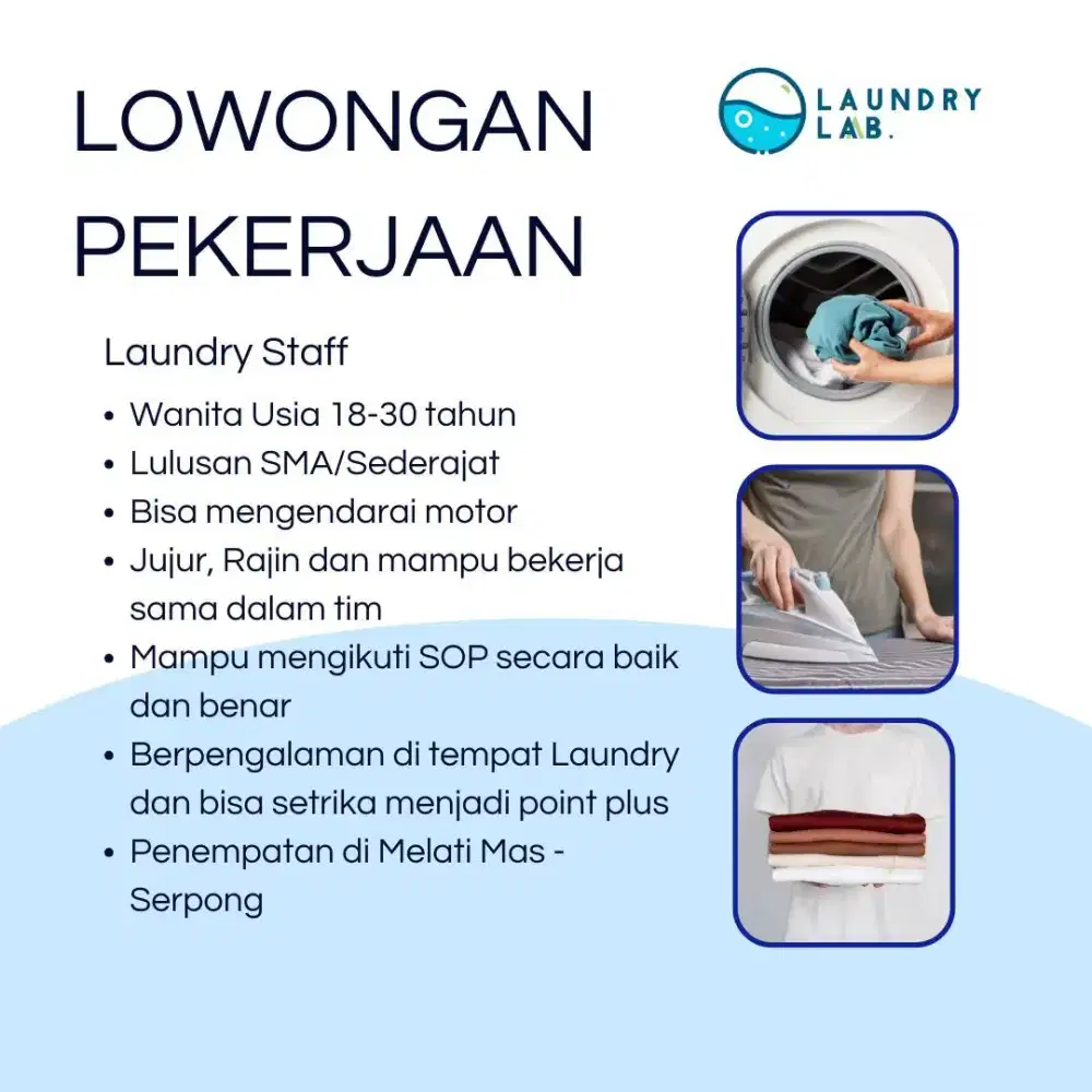 Lowongan Pekerjaan Setrika Laundry