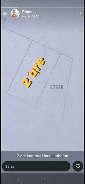 Dijual tanah 200 m² dikampus unud jimbaran badung bali