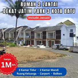 Rumah 2 Lantai Bonus Jacuzzi Dekat Jatim Park 3 Kota Batu