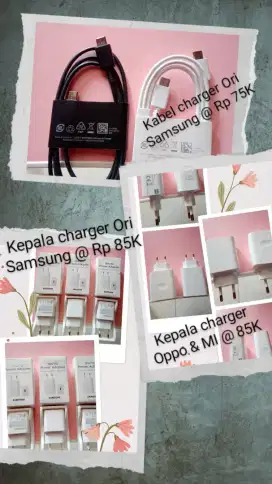 Kepala charger Samsung, Oppo, Mi dan kabel charger Samsung Original
