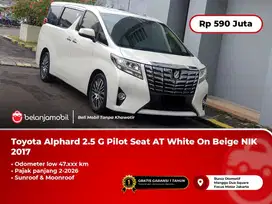 [ LOW KM ] Toyota Alphard 2.5 G Pilot Seat AT White On Beige 2017/2018