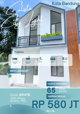 Rumah baru siap huni Calista City Light Cilengkrang Bandung