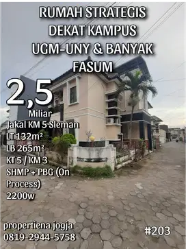 RUMAH STRATEGIS DEKAT KAMPUS UGM-UNY & DEKAT BANYAK FASUM