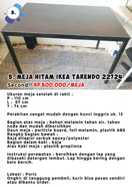 Meja Hitam IKEA Tarendo 22724