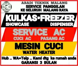 service ac kulkas (cuci ac-75 u/min.3) mesin cuci water heater servis