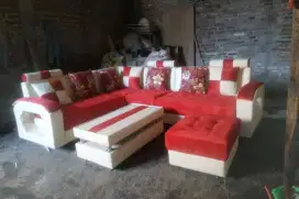 Sofa Alexa pojok meja + pup