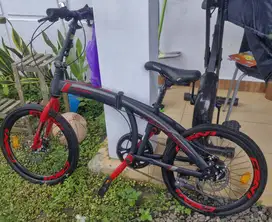 Sepeda Lipat Hitam Merah Nego