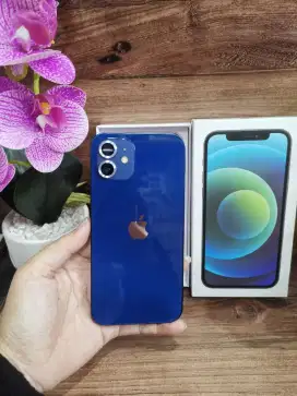 iPhone 12 128 gb blue garansi resmi iBox indonesia mulus Fullset