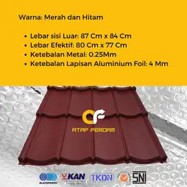 Genteng Metal Aspal Pasir Aluminium Foil Ringan Peredam Panas Ferdam
