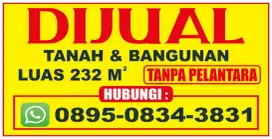 Di jual tanah beserta bangunannya di samping jalan raya