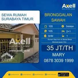 Rumah Bronggalan Sawah Disewakan